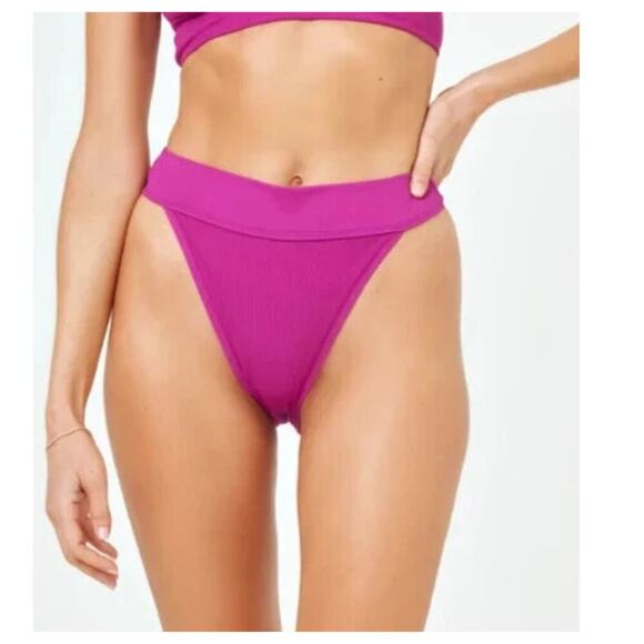 L*Space Ribbed Lola Bikini Bottom Size Large - Picture 1 of 10
